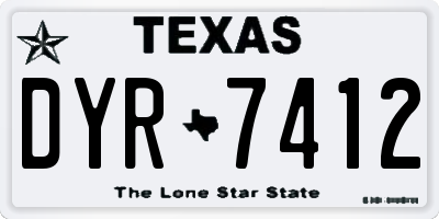 TX license plate DYR7412
