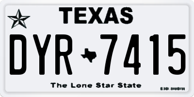 TX license plate DYR7415