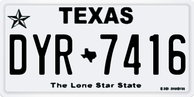 TX license plate DYR7416