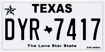 TX license plate DYR7417