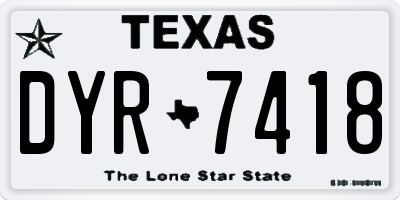 TX license plate DYR7418