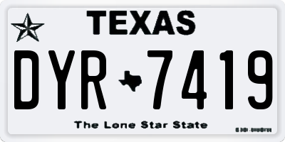 TX license plate DYR7419