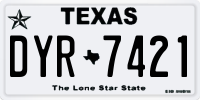 TX license plate DYR7421