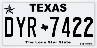TX license plate DYR7422