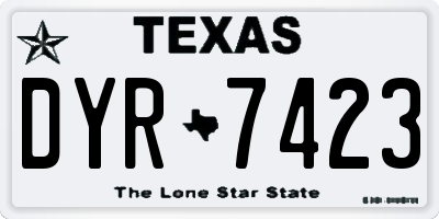 TX license plate DYR7423