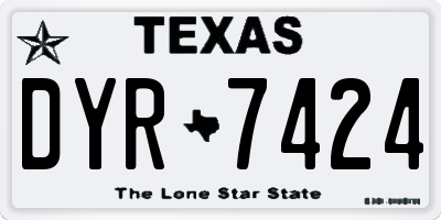 TX license plate DYR7424