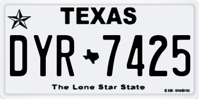 TX license plate DYR7425