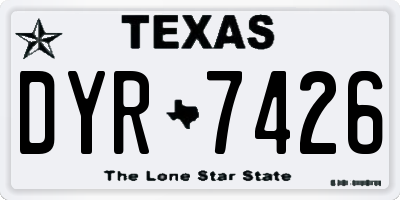 TX license plate DYR7426