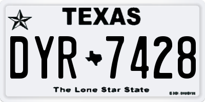 TX license plate DYR7428