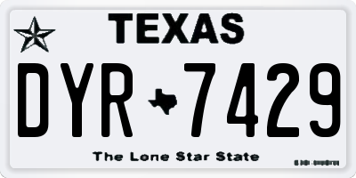TX license plate DYR7429
