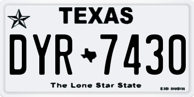 TX license plate DYR7430
