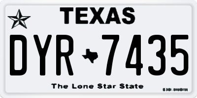 TX license plate DYR7435