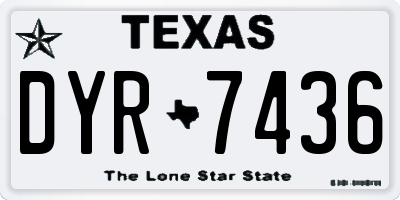 TX license plate DYR7436