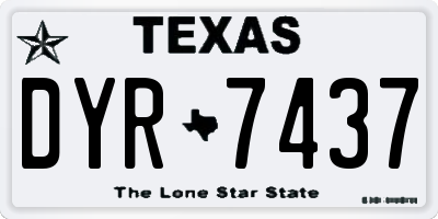TX license plate DYR7437