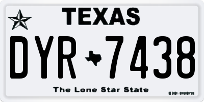 TX license plate DYR7438