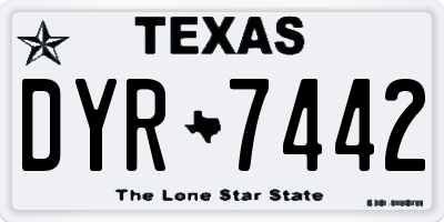 TX license plate DYR7442