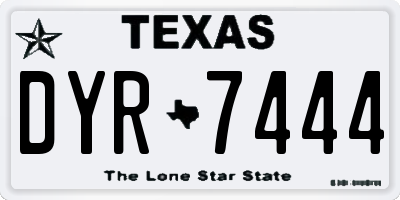TX license plate DYR7444