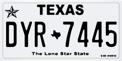 TX license plate DYR7445