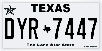 TX license plate DYR7447