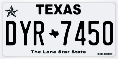 TX license plate DYR7450