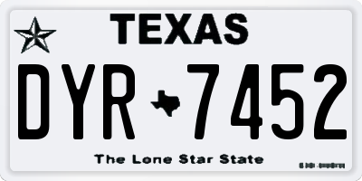 TX license plate DYR7452