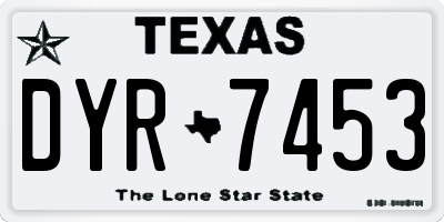 TX license plate DYR7453