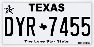 TX license plate DYR7455