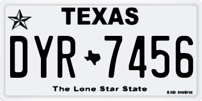TX license plate DYR7456