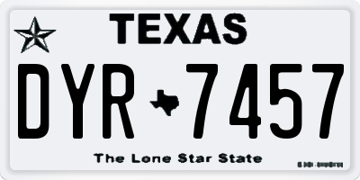 TX license plate DYR7457
