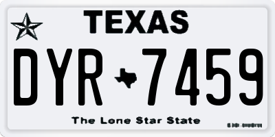 TX license plate DYR7459