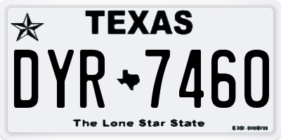 TX license plate DYR7460