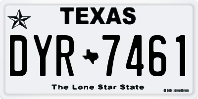 TX license plate DYR7461