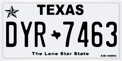 TX license plate DYR7463
