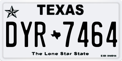 TX license plate DYR7464