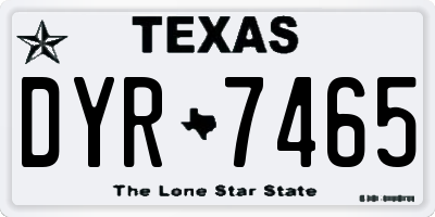 TX license plate DYR7465