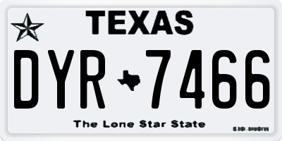 TX license plate DYR7466