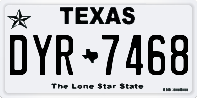 TX license plate DYR7468