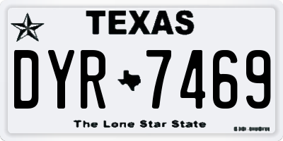 TX license plate DYR7469