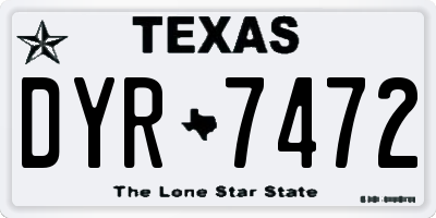 TX license plate DYR7472