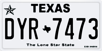 TX license plate DYR7473