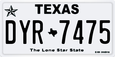 TX license plate DYR7475