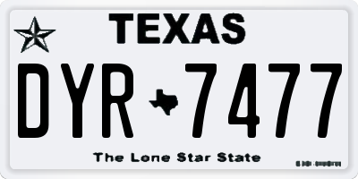 TX license plate DYR7477