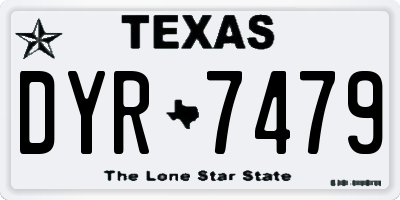 TX license plate DYR7479