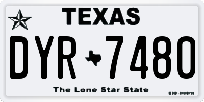 TX license plate DYR7480