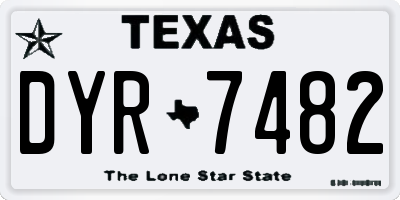 TX license plate DYR7482