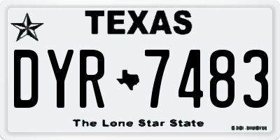 TX license plate DYR7483