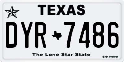 TX license plate DYR7486