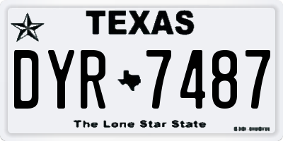 TX license plate DYR7487