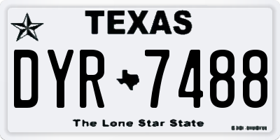 TX license plate DYR7488