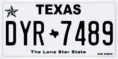 TX license plate DYR7489